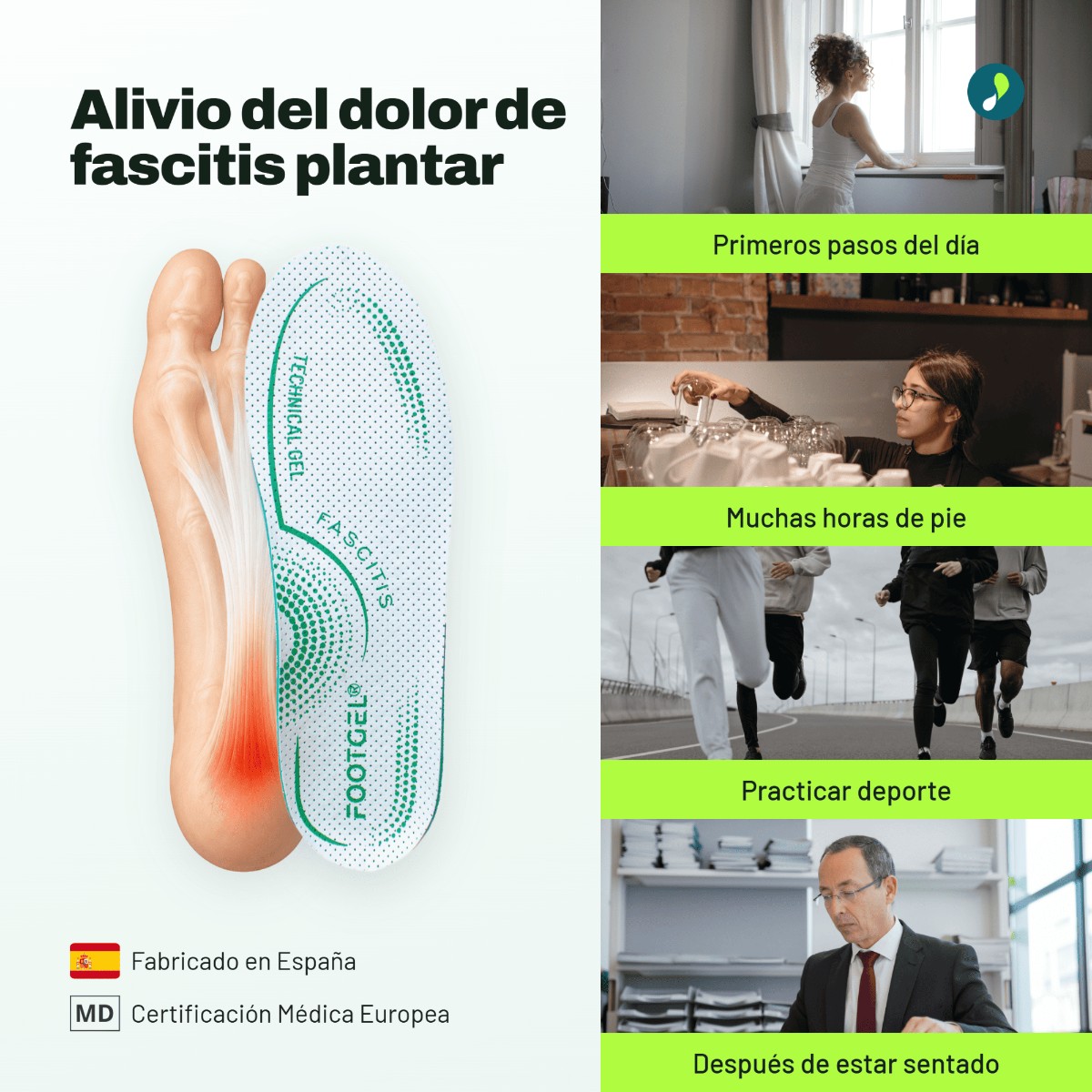 Footgel Einlegesohlen bei Plantarfasziitis neben der Verpackung