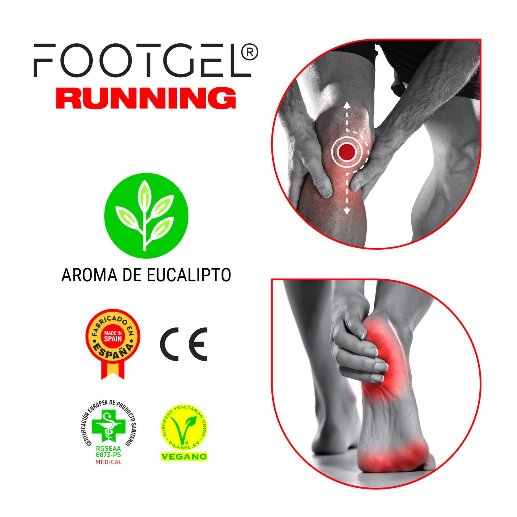 Plantillas Footgel Running colocadas en el calzado