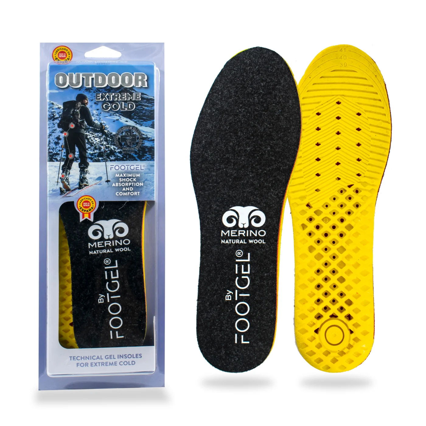 Plantillas Footgel Outdoor Invierno vistas de frente