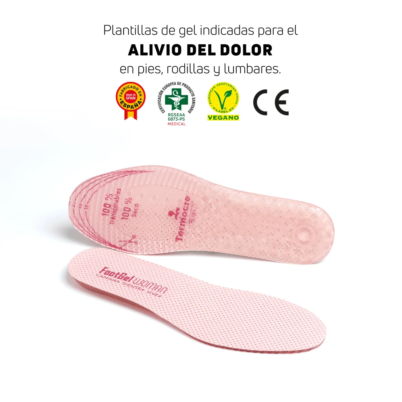 Plantillas Uso Diario Mujer colocadas en el calzado
